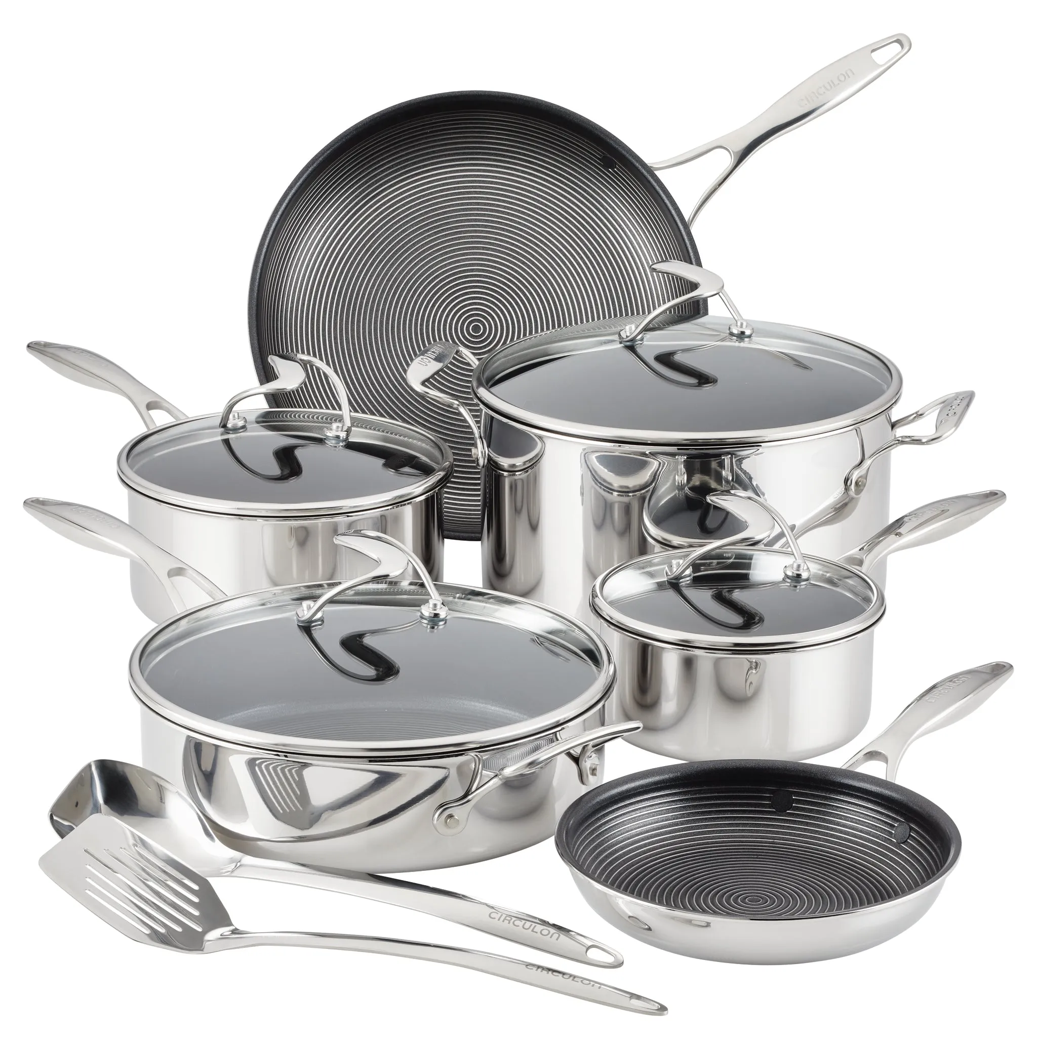 10-Piece Cookware Set Sit with 2-piece Bonus Utensil Set