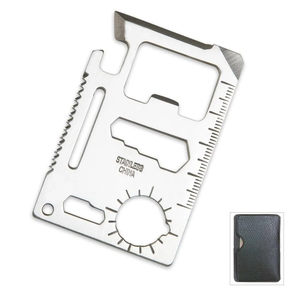 11-in-1 Multi-Function Survival Tool Credit Card Size