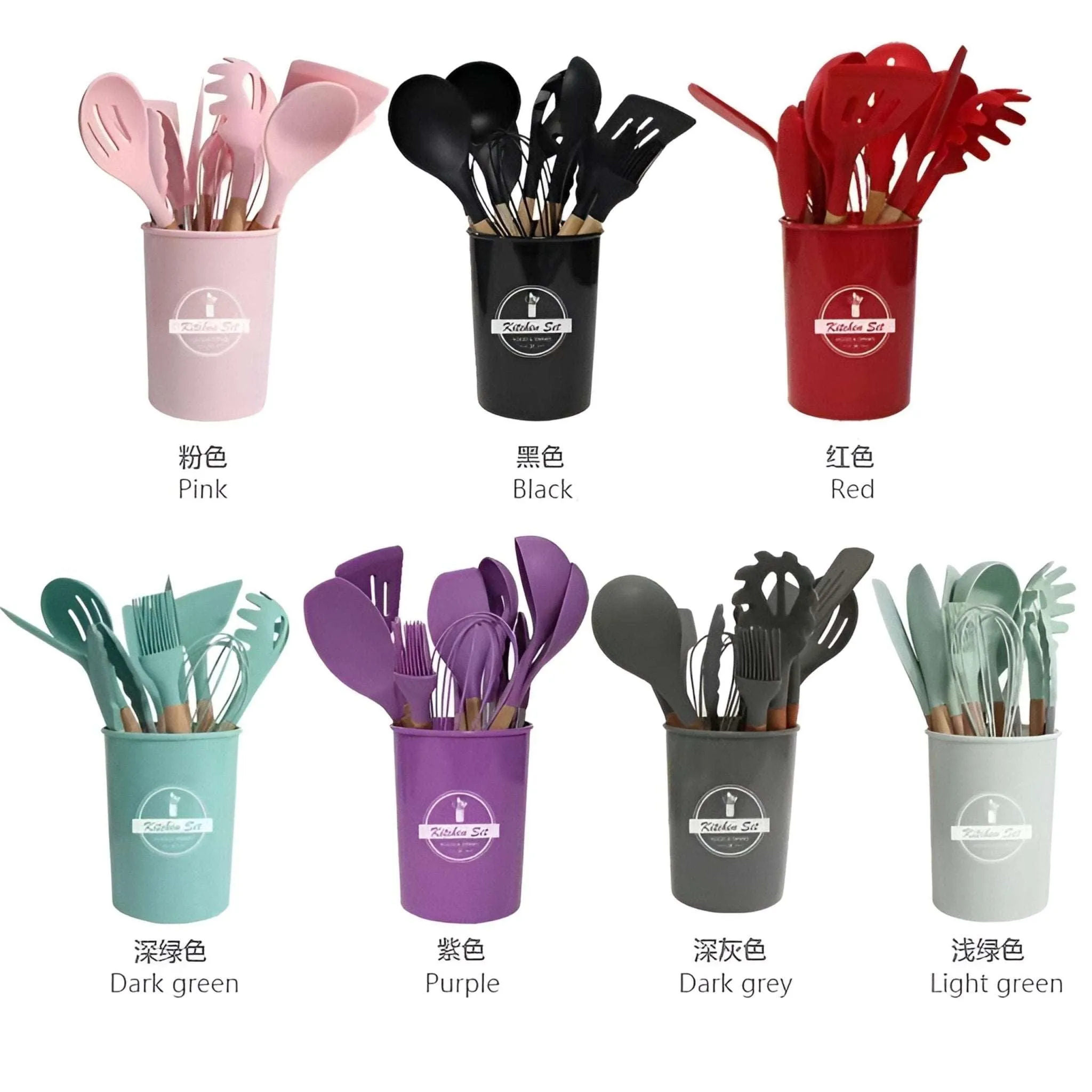 12pcs Silicone Cooking Utensil Spoon Set