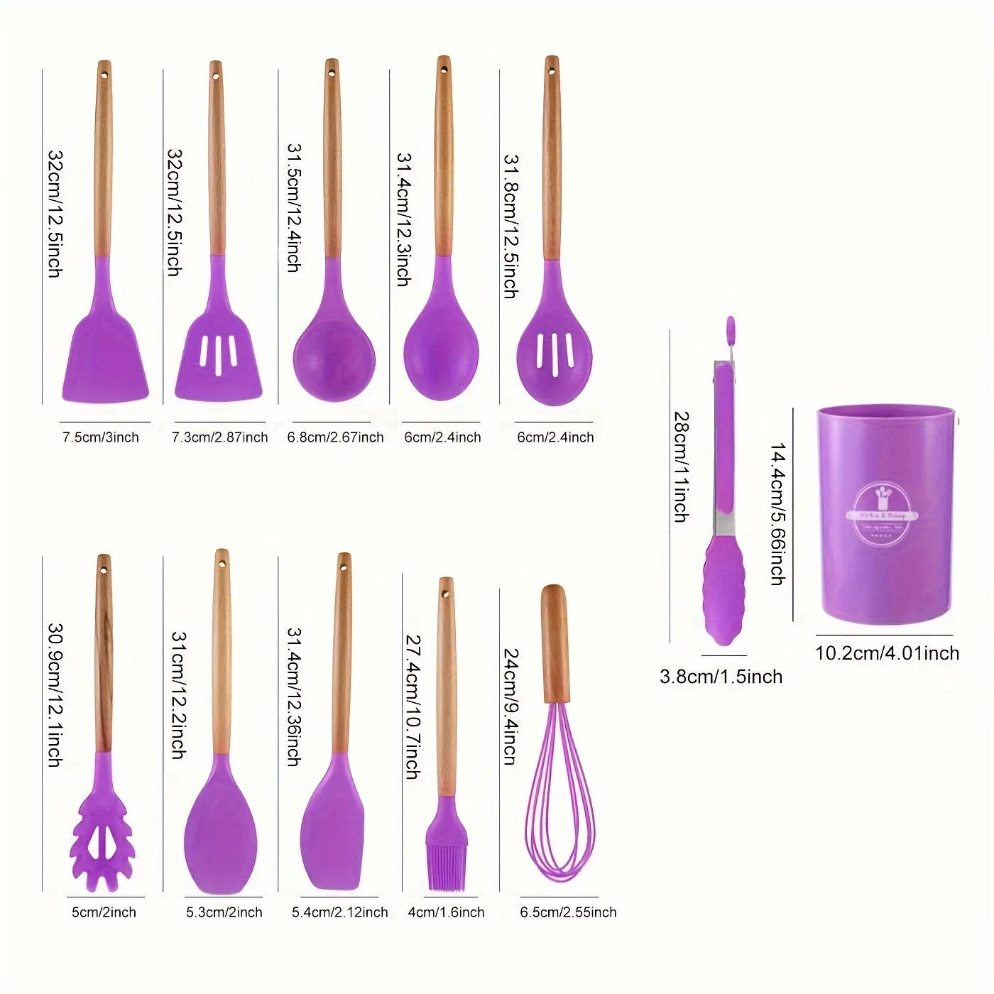 12pcs Silicone Utensil Set Safe NonStick Kitchen Essentials