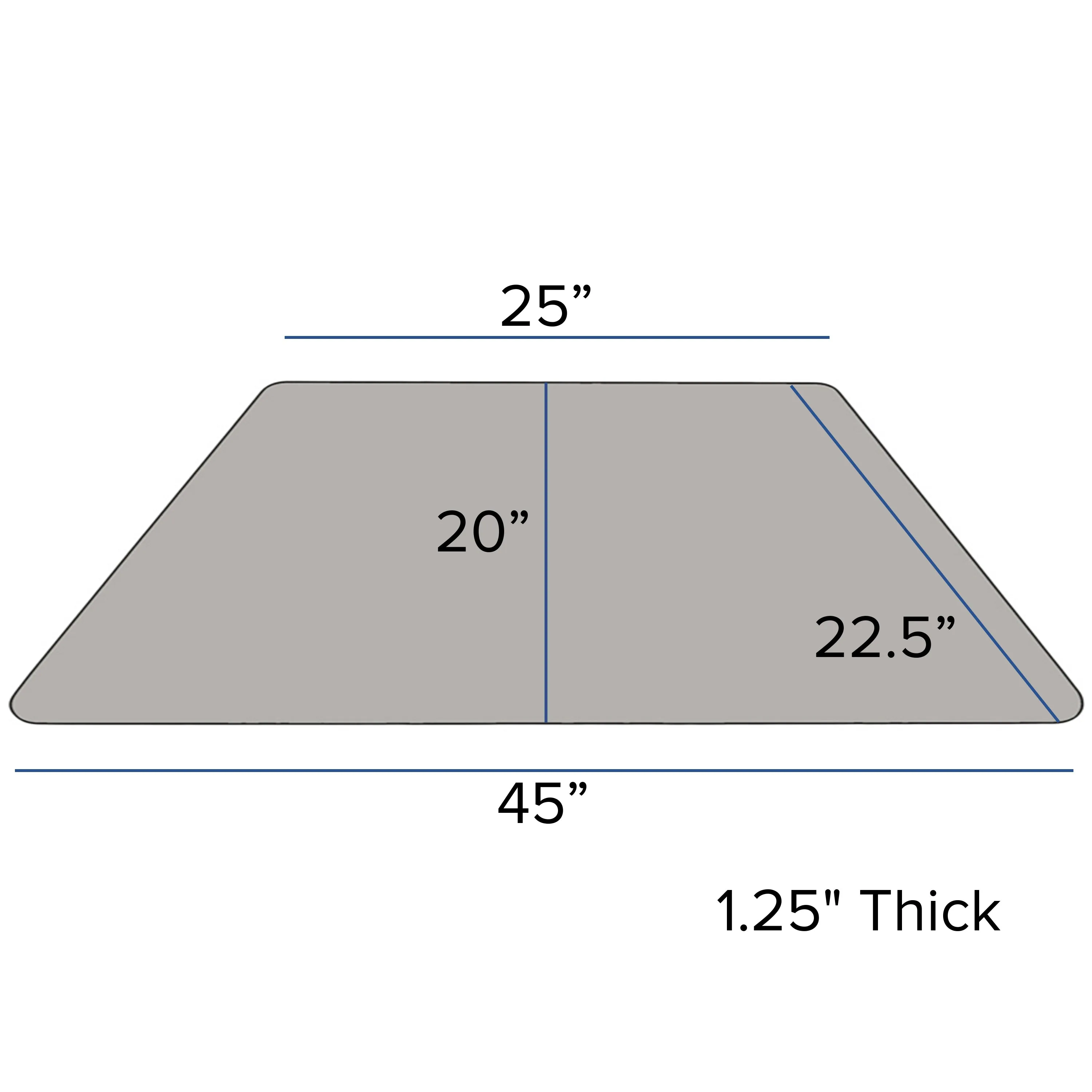 22.5x45 Grey Activity Table XU-A2448-TRAP-GY-H-A-CAS-GG