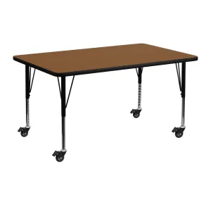 24x48 REC Oak Activity Table XU-A2448-REC-OAK-H-P-CAS-GG