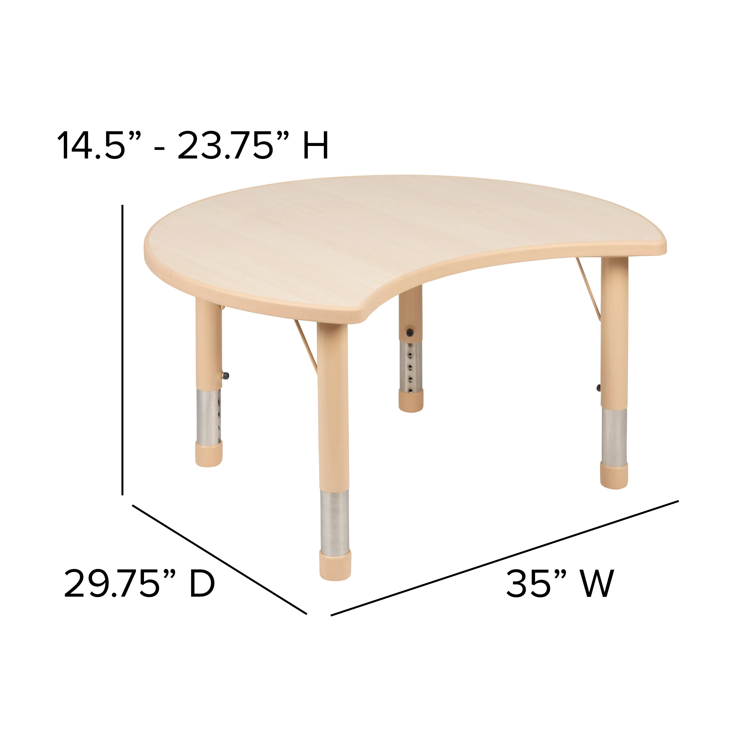 25x35 Crescent Natural Table YU-YCY-093-CIR-TBL-NAT-GG