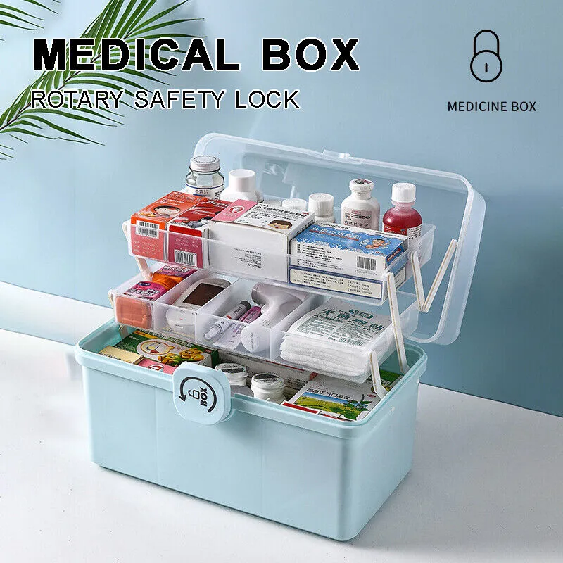 3 Layer Multi Compartment First Aid Medicine Organiser