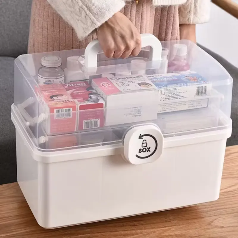 3 Layer Multi Compartment First Aid Medicine Organiser