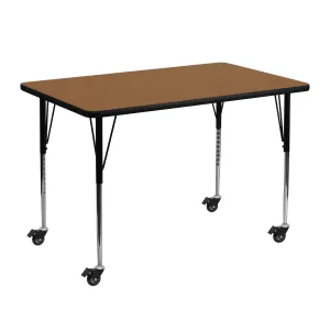 30x48 REC Oak Activity Table XU-A3048-REC-OAK-T-A-CAS-GG