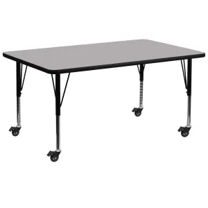 30x72 REC Grey Activity Table XU-A3072-REC-GY-T-P-CAS-GG