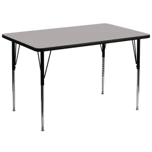 36x72 REC Grey Activity Table XU-A3672-REC-GY-H-A-GG