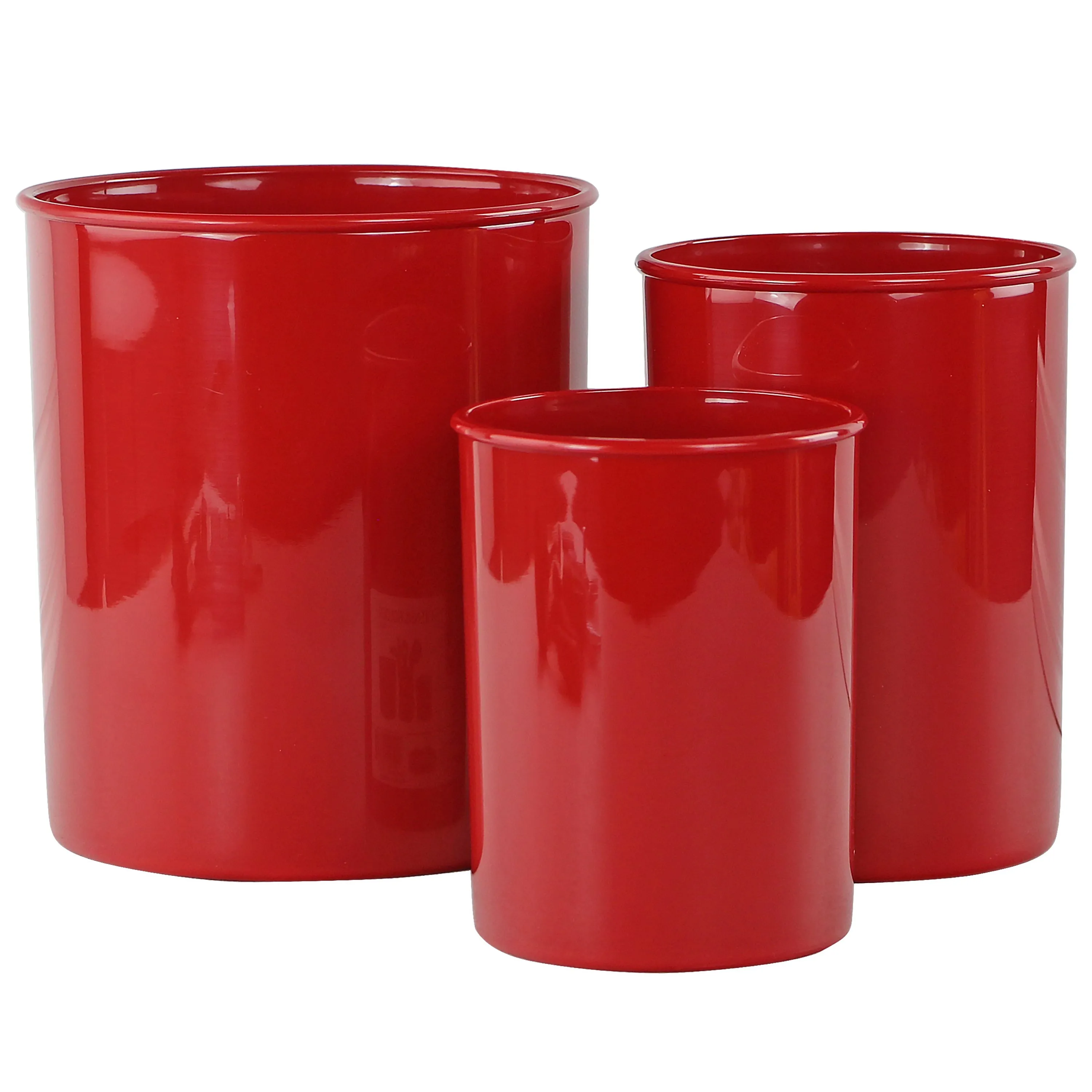 3pc Plastic Utensil Holders, Red