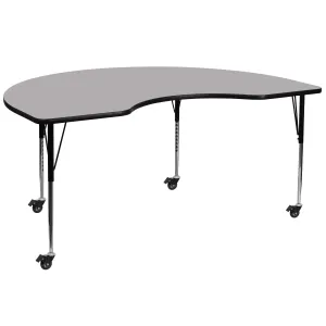 48x72 KDNY Grey Activity Table XU-A4872-KIDNY-GY-T-A-CAS-GG