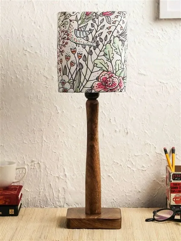 Abstract Floral Wooden Lamp