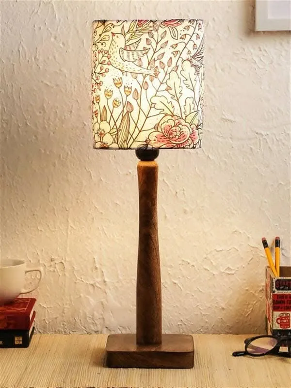 Abstract Floral Wooden Lamp