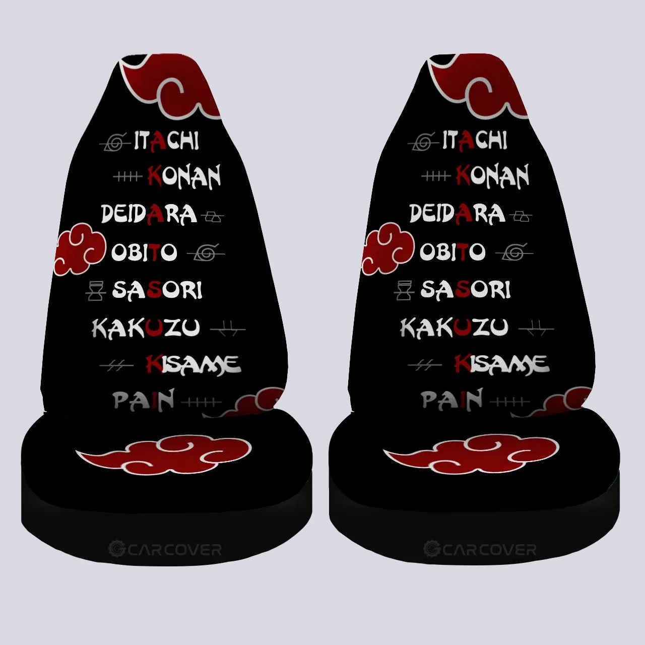 Akatsuki Member Car Seat Covers Custom Anime Car Accessories