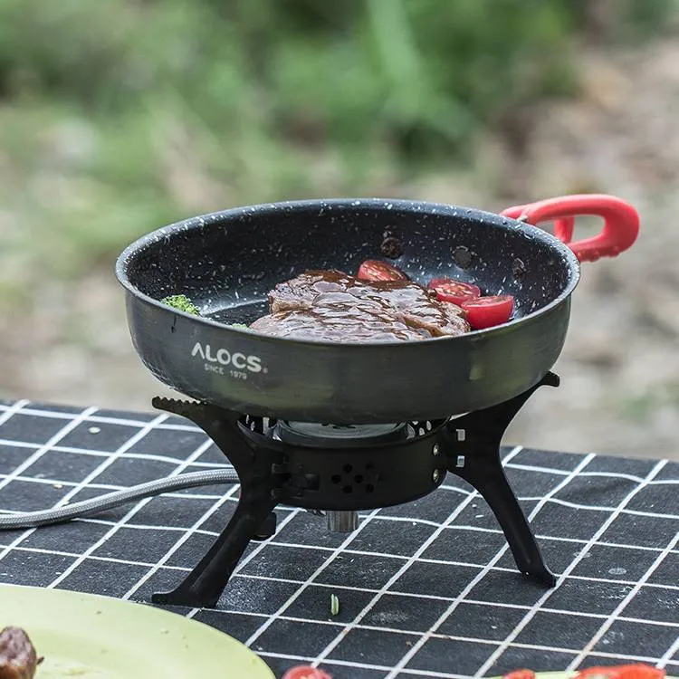 Alocs Medical Stone Color Non-stick Pan Household Outdoor Folding Small Single Pan Frying Pan Non-stick Pan Frying Pan