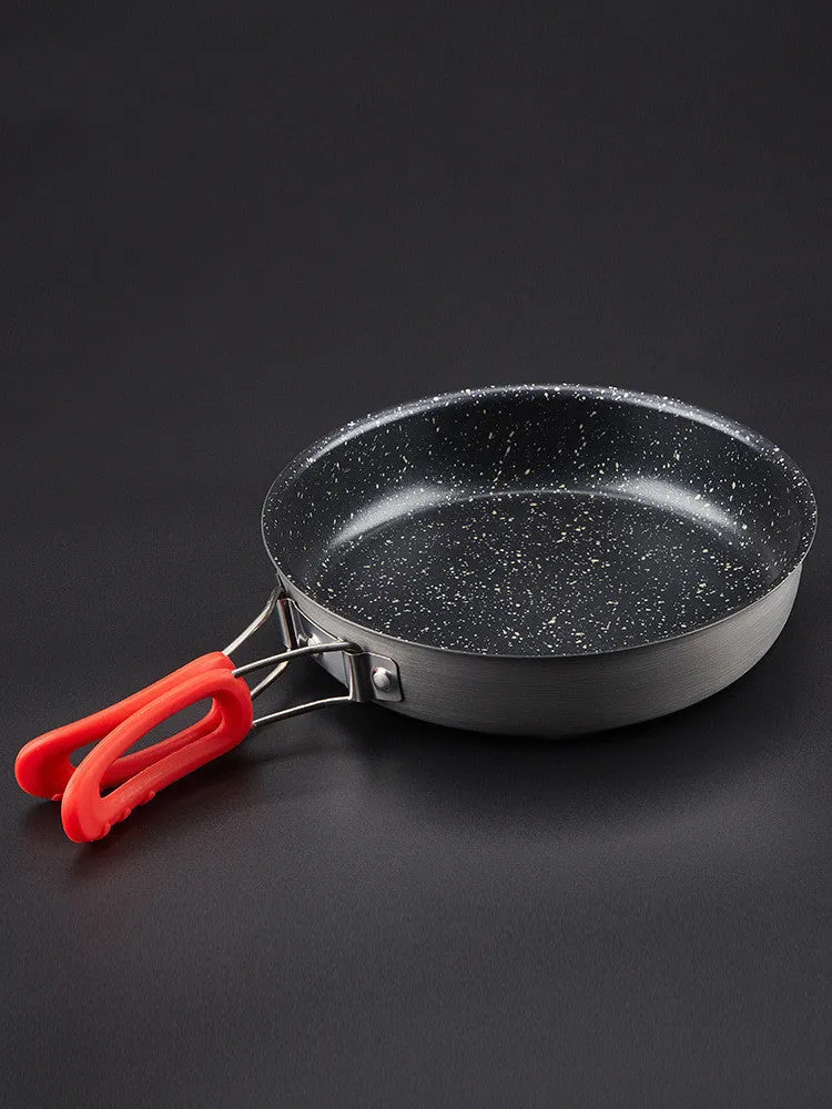 Alocs Medical Stone Color Non-stick Pan Household Outdoor Folding Small Single Pan Frying Pan Non-stick Pan Frying Pan