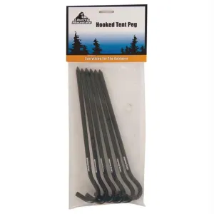 Alum Hooked Tent Peg 7" 6pk