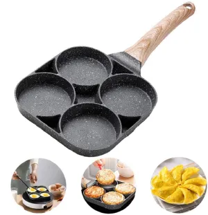 Baboies Ceramic Non-Stick Frying Pan With 4 Hole Pancake Pan Fried Egg Burger Pan, 7.5 IN, Multicolor