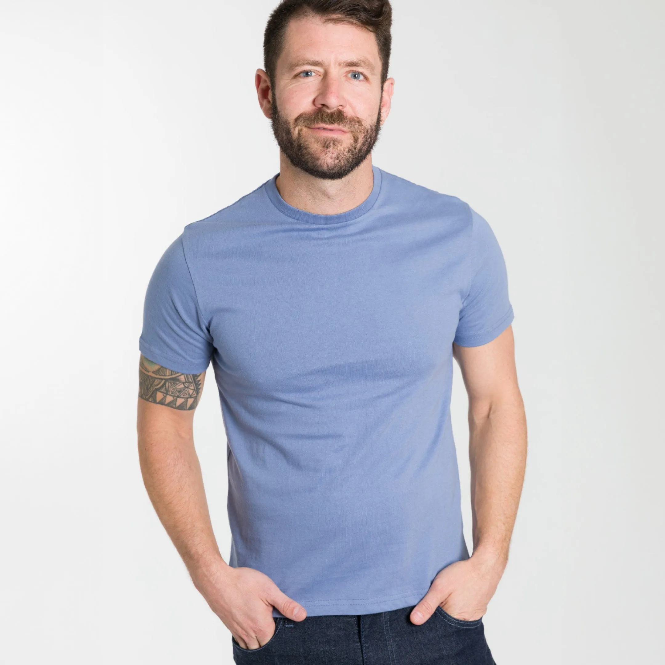 Blue Crew Neck Tee