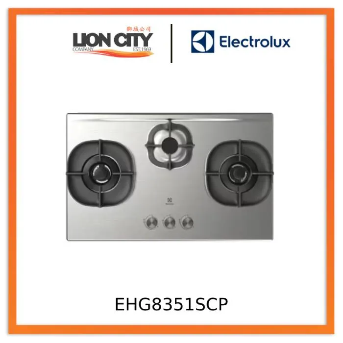 Electrolux EHG8351SCP (PUB) 82cm UltimateTaste 500 Built-in Gas Hob With 3 Cooking Zones