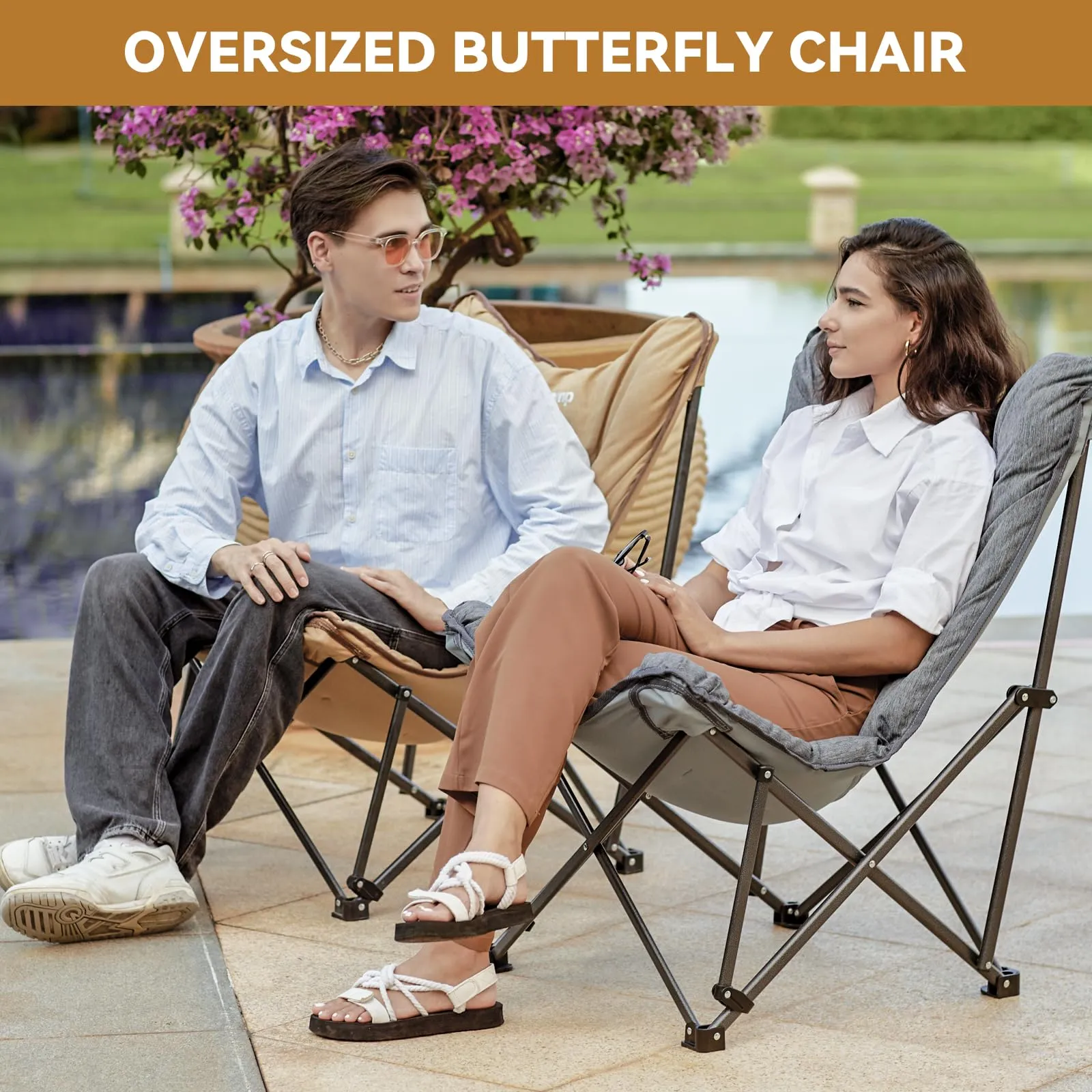 KingCamp LEMON C10 Padded Butterfly Folding Camping Chair