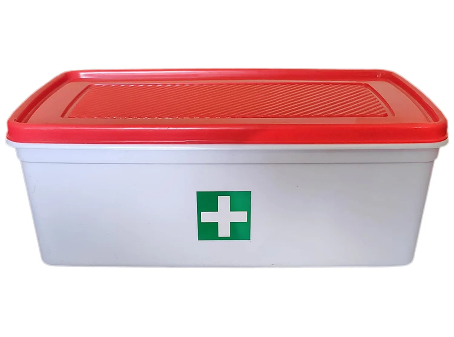 Kuber Industries Multiuses Plastic Medicine/First Aid Box & Lid- Pack of 2 (Red & White)-50KM01119