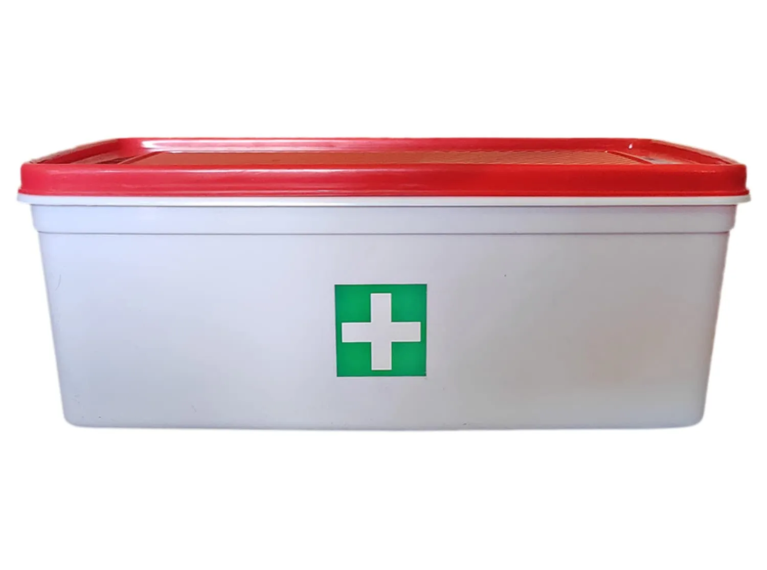 Kuber Industries Multiuses Plastic Medicine/First Aid Box & Lid- Pack of 2 (Red & White)-50KM01119