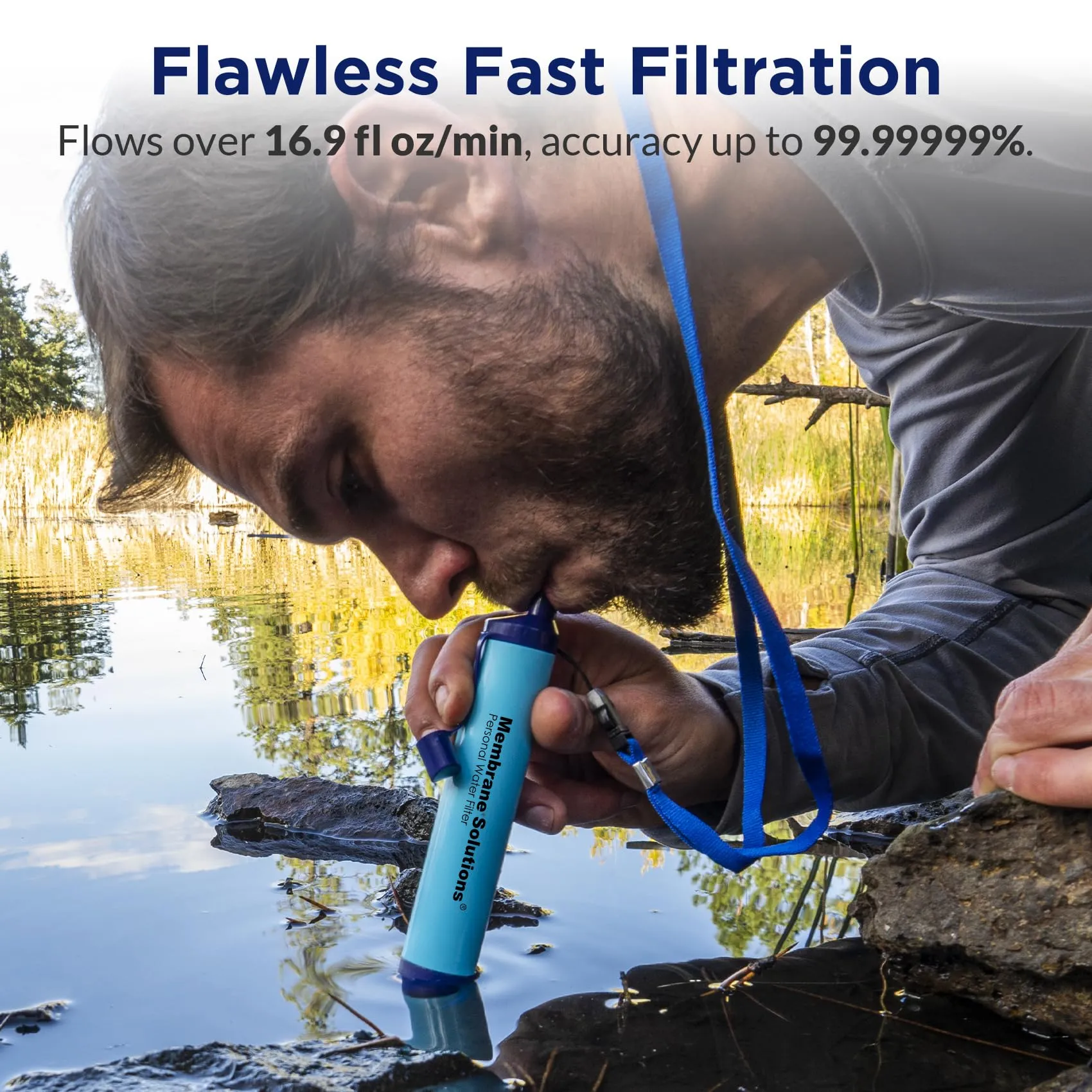 Membrane Solutions Personal Water Filter Purifier Straw