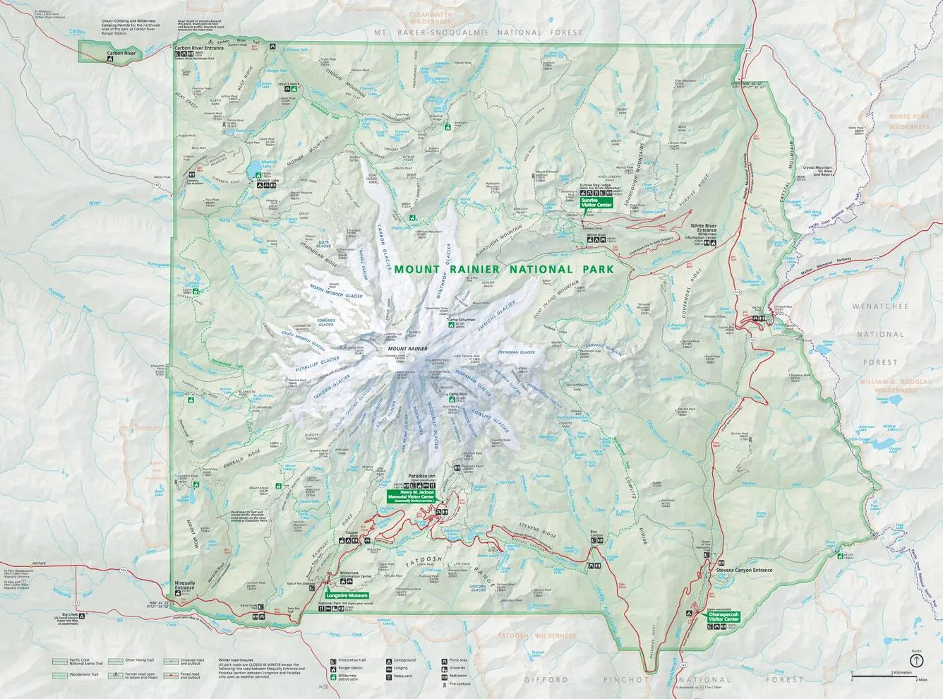 Mount Rainier National Parks Map