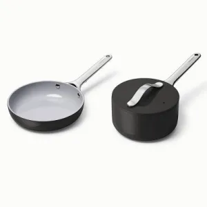 Open Box - Caraway 2pc Nonstick Ceramic Mini Fry Pan & Mini Sauce Pan Set Gray