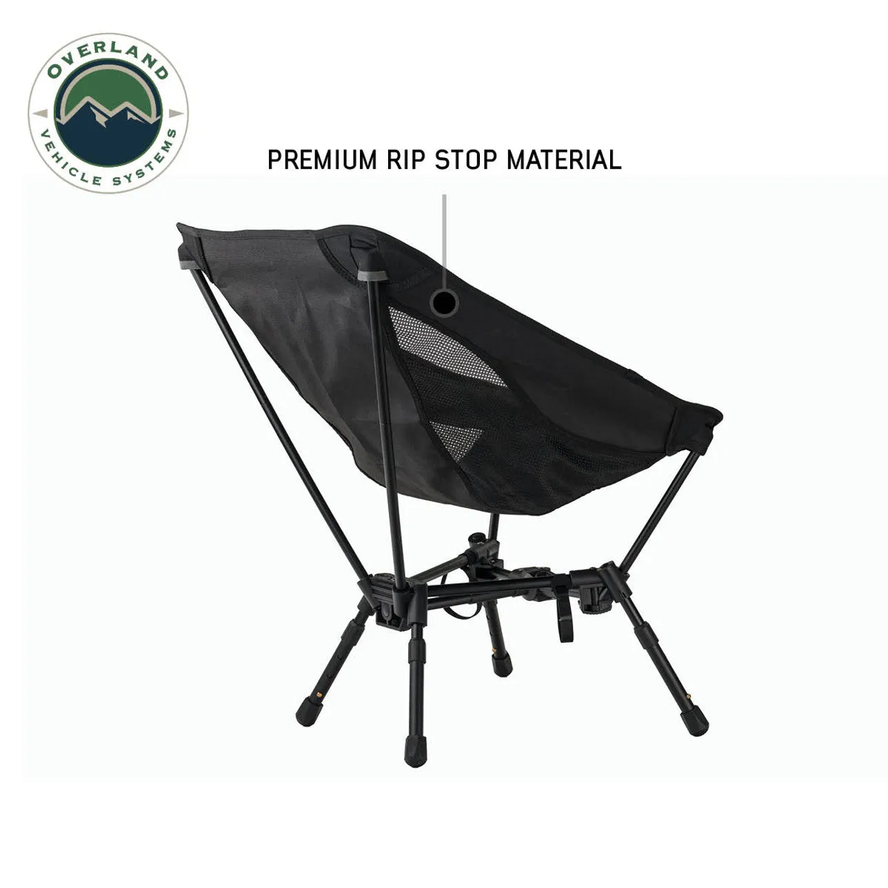 Overland Vehicle Systems Compact Camping Chair With Collapsible Aluminum Frame