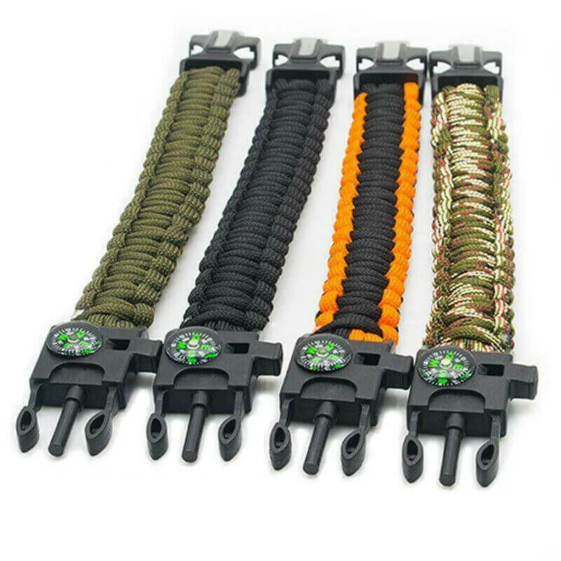 Paracord Survival Bracelet Compass/Flint/