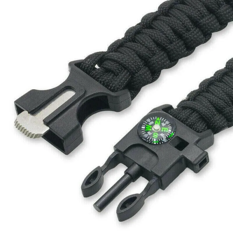 Paracord Survival Bracelet Compass/Flint/