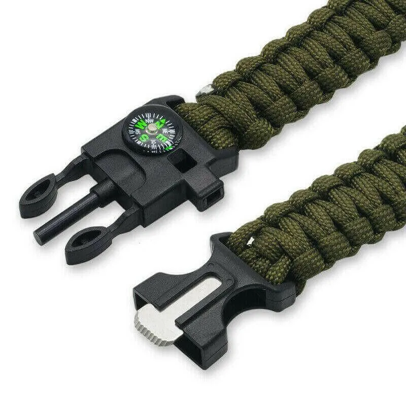 Paracord Survival Bracelet Compass/Flint/