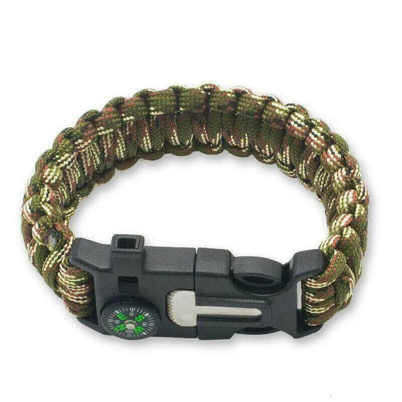 Paracord Survival Bracelet Compass/Flint/