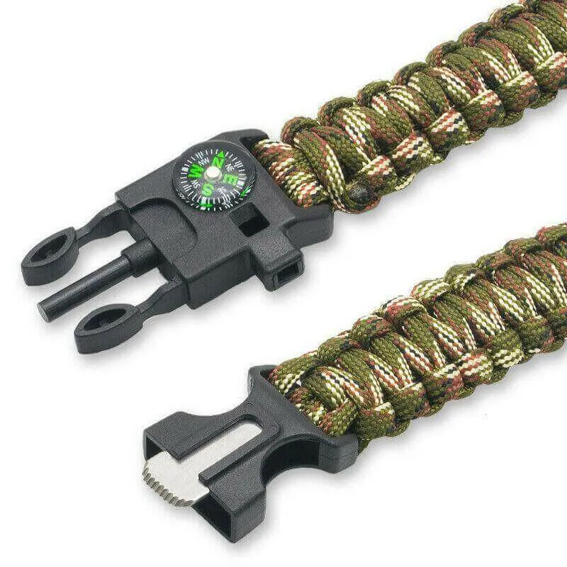 Paracord Survival Bracelet Compass/Flint/