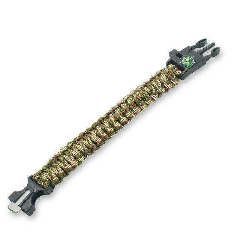 Paracord Survival Bracelet Compass/Flint/