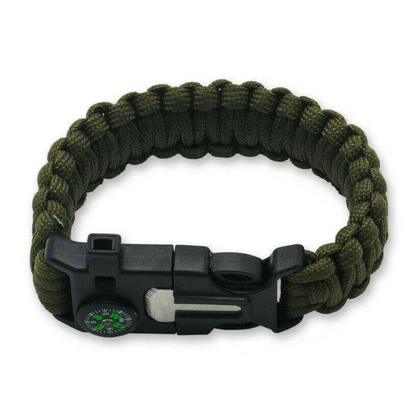 Paracord Survival Bracelet Compass/Flint/