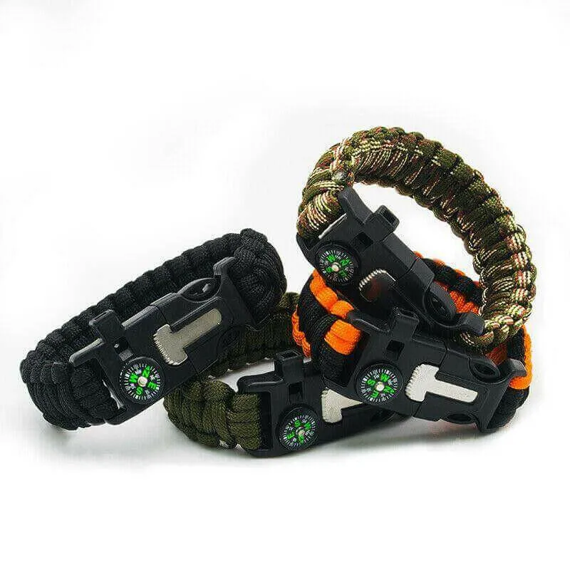 Paracord Survival Bracelet Compass/Flint/