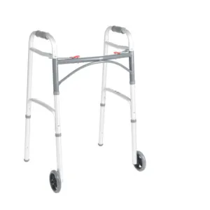 PreserveTech Deluxe Folding Two-Button Walker With 5" Wheels