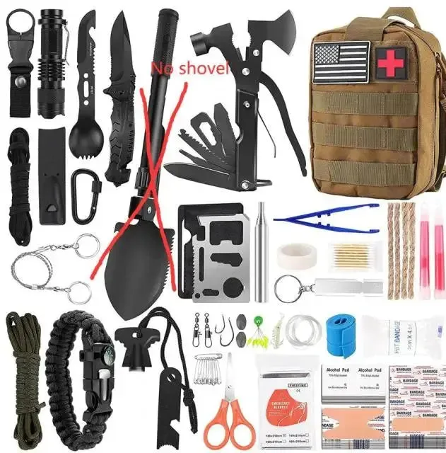 Survival First Aid Kit 142Pcs IFAK Molle System Compatible Outdoor Gear Emergency Kits Trauma Bag for Camping Hunting Adventures