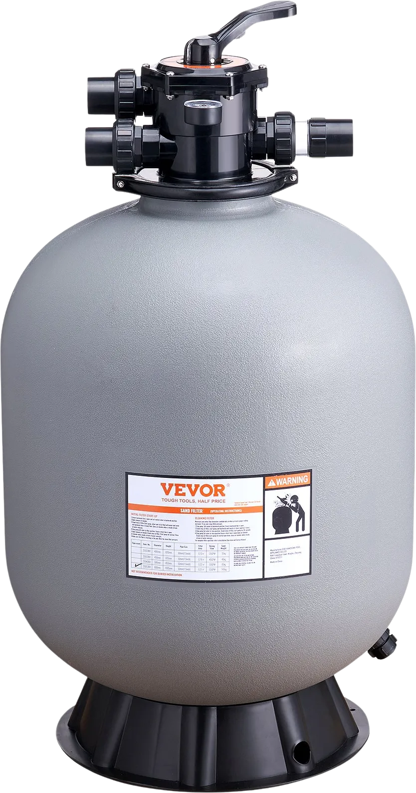 Vevor Sand Filter for Above & Inground Pool 24-inch 65 GPM Flow Rate New