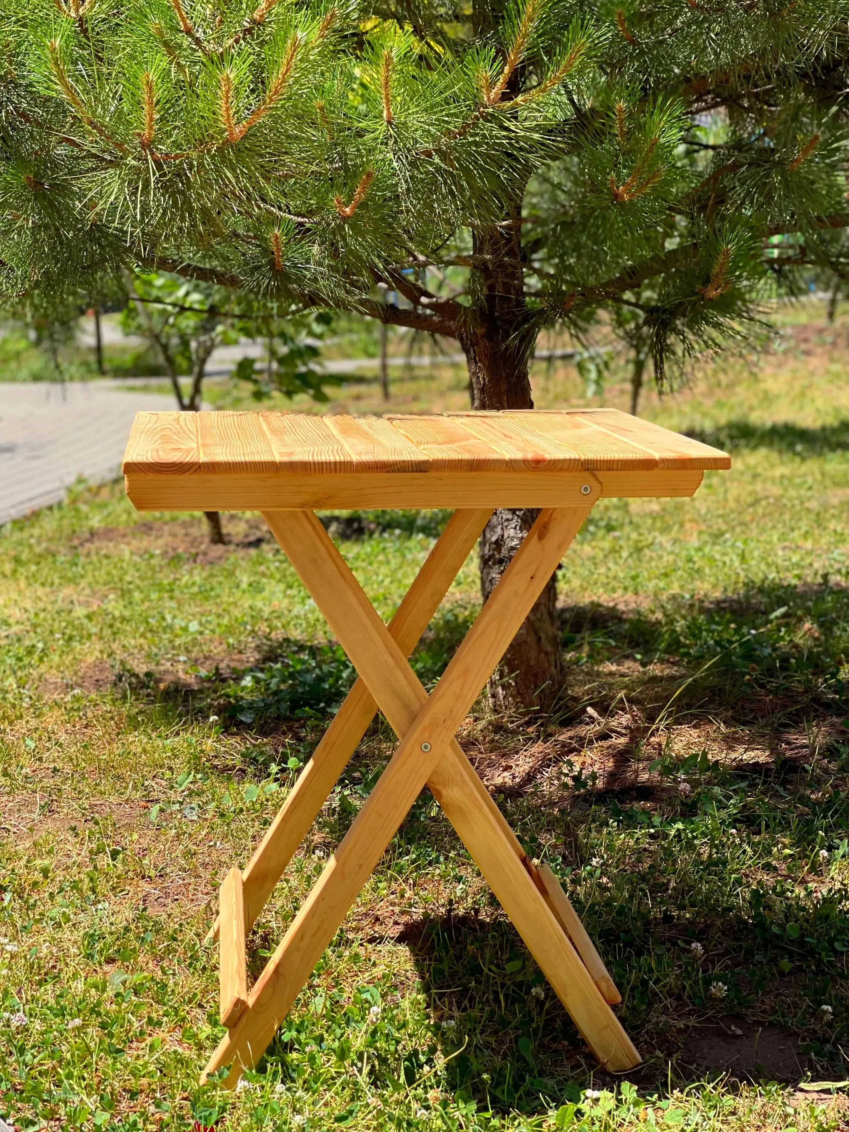 Wooden outdoor portable table